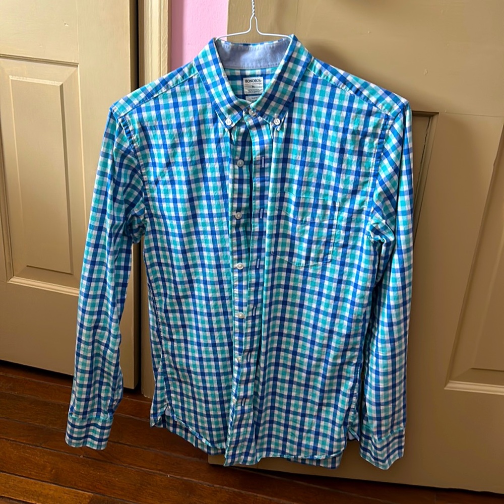 Bonobos mens slim fit long sleeve button down shirt size medium